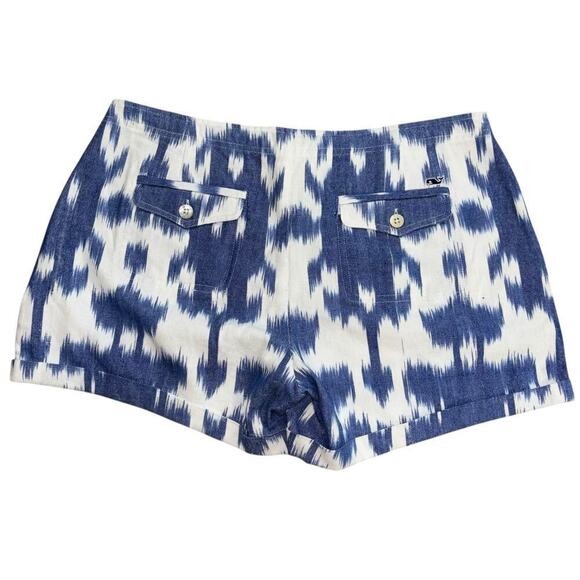 Vineyard Vines Preppy Blue White Coastal Cotton Shorts Womens 4 Casual Old Money - Picture 2 of 9